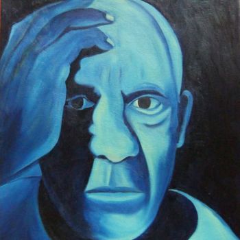 Painting titled "Pabloc Picasso" by Leon Nicholas Kalas, Original Artwork, Oil