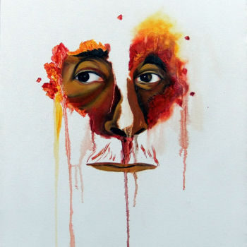 Schilderij getiteld "From: Heads Series" door Leon Nicholas Kalas, Origineel Kunstwerk