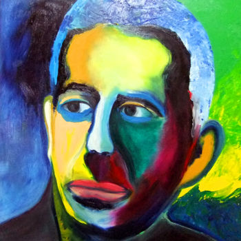 Schilderij getiteld "self-portrait-serie…" door Leon Nicholas Kalas, Origineel Kunstwerk