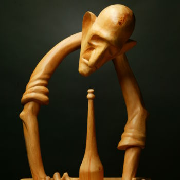Скульптура под названием "Любитель абсента" - Леонтий Усов, Подлинное произведение искусства