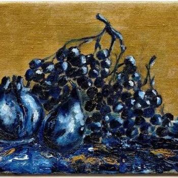 Painting titled "natura morta in blu" by Simonetta Lamponi Leopardi, Original Artwork