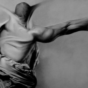 Dibujo titulada "Torso masculino" por Leopoldo Fernandez Sanchez, Obra de arte original, Carbón