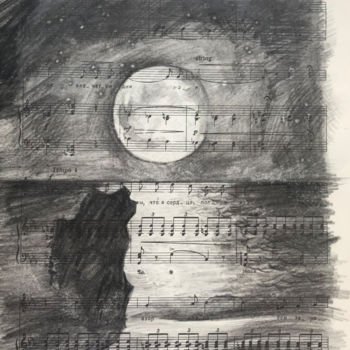 Drawing titled "NIGHT AT SEA. Charc…" by Leo Schteinberg, Original Artwork, Pencil