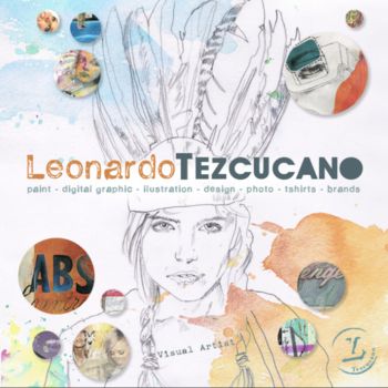 Colagens intitulada "portada leonardo-Te…" por Leo Tezcucano, Obras de arte originais