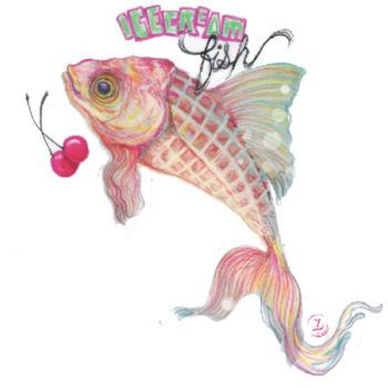 "icecream Fish leona…" başlıklı Tablo Leo Tezcucano tarafından, Orijinal sanat