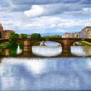 Painting titled "Florenz" by Leo Windeln, Original Artwork, Oil