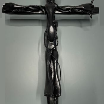 Sculpture intitulée "Black Jesus" par Philippe Batelier (Le Phi), Œuvre d'art originale, Acrylique