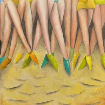 Peinture intitulée "Jeu de jambes" par Lepierrequimousse, Œuvre d'art originale, Huile