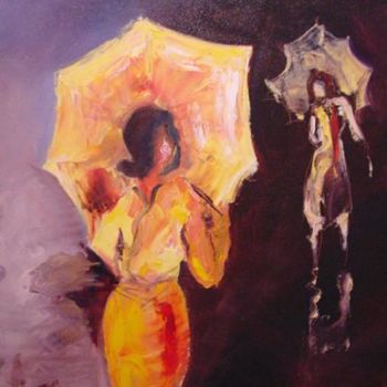 Painting titled "Parapluies" by Maryvonne Lepinoy (MARLEN), Original Artwork