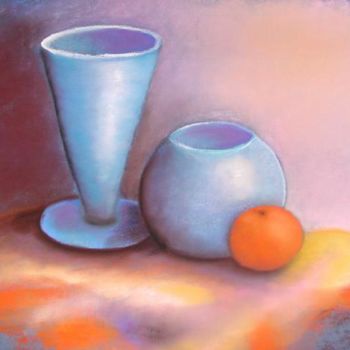 Malerei mit dem Titel "Orange à manger" von Maryvonne Lepinoy (MARLEN), Original-Kunstwerk