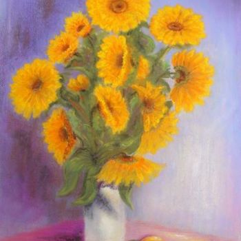 Painting titled "Tournesols" by Maryvonne Lepinoy (MARLEN), Original Artwork