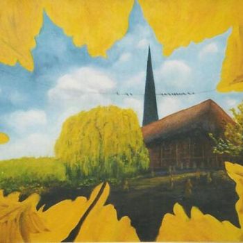 Painting titled "Automne à Arnouville" by Maryvonne Lepinoy (MARLEN), Original Artwork