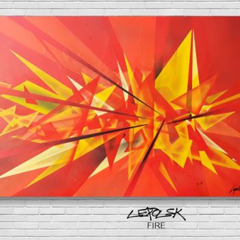 Pittura intitolato "FIRE" da Mk Lepolsk, Opera d'arte originale, Spray