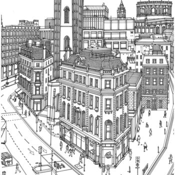 Desenho intitulada "London" por Lera Ryazanceva, Obras de arte originais, Tinta