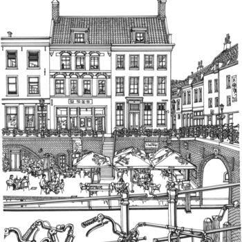 Desenho intitulada "Utrecht" por Lera Ryazanceva, Obras de arte originais, Tinta