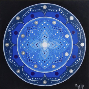Картина под названием "Mandala "Sirius"" - Lera Gold, Подлинное произведение искусства, Акрил Установлен на Деревянная рама…