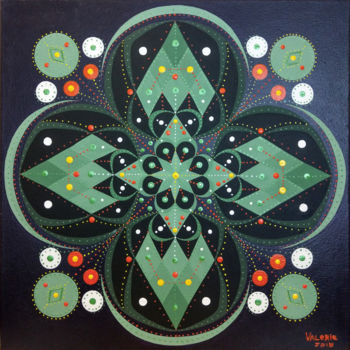 绘画 标题为“Mandala” 由Lera Gold, 原创艺术品, 丙烯 安装在木质担架架上