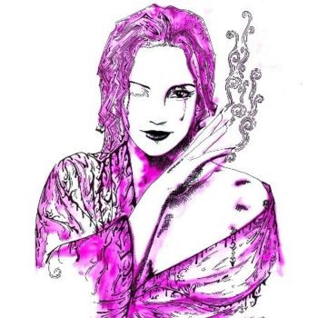 Digital Arts titled "Violet Orchid" by Sophie Laverre, Original Artwork