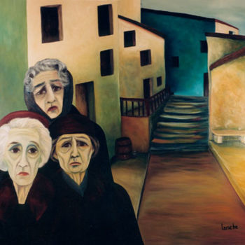 Pintura intitulada "Les veuves" por Leriche, Obras de arte originais, Outro