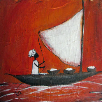 Painting titled "Là où mène le vent" by Lerm, Original Artwork, Acrylic