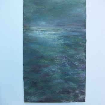 Pintura intitulada "horizons en bleu" por Marc Lerude, Obras de arte originais