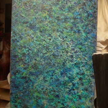 Painting titled "HIEROPHANIE en bleu" by Marc Lerude, Original Artwork