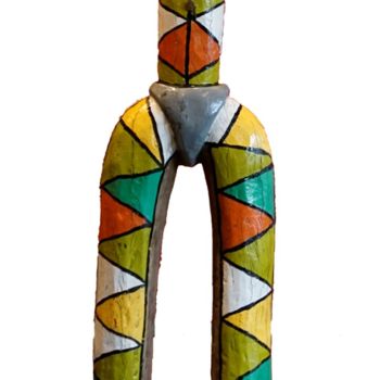 Escultura intitulada "Piinda" por Les Jumeaux Ouattara, Obras de arte originais, Madeira