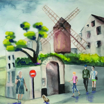 「m-galette.jpg」というタイトルの絵画 Andréeによって, オリジナルのアートワーク, 水彩画
