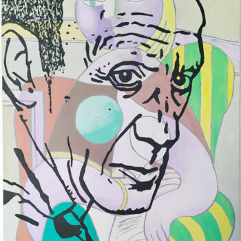 Painting titled "Picasso copie" by Raymond (Herka) Koelblen, Original Artwork, Acrylic