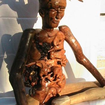 Sculptuur getiteld "homme des bois" door Didier Sorgues, Origineel Kunstwerk