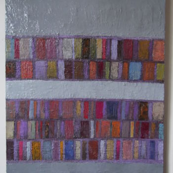 Painting titled "Mauve et gris" by Catherine Furic, Original Artwork