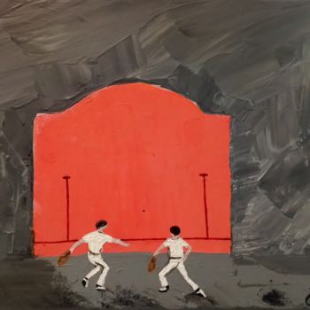 Painting titled "Fronton" by Les Couleurs De Claire, Original Artwork, Acrylic