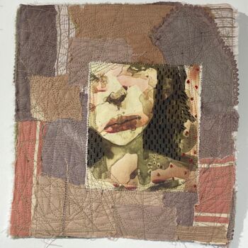 Textile Art titled "Ivresse I" by Les Cousardes, Original Artwork, Embroidery Mounted on Other rigid panel