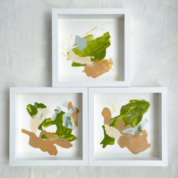 Картина под названием "Triptych "Fundament…" - Lesia Danilina, Подлинное произведение искусства, Акрил Установлен на картон