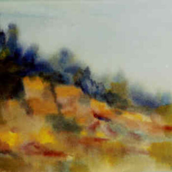 Painting titled "Fog" by Lesley Braren, Original Artwork, Watercolor