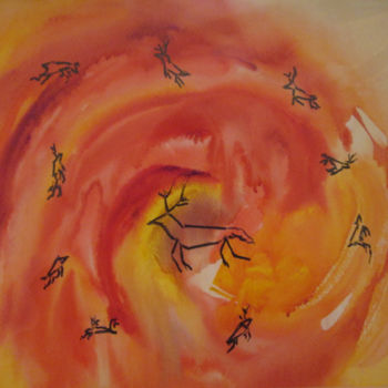 Painting titled "Eye of the Storm" by Lesley Braren, Original Artwork, Watercolor