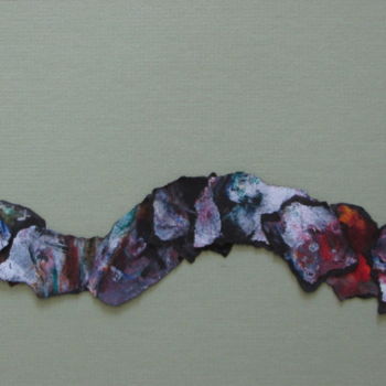 Colagens intitulada "Snakey" por Lesley Braren, Obras de arte originais, Colagens
