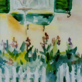 Painting titled "Front Garden" by Lesley Braren, Original Artwork, Watercolor