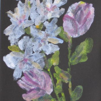 Printmaking titled "Winter Bouquet Ghost" by Lesley Braren, Original Artwork, Monotype
