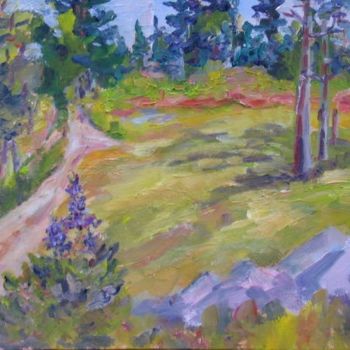 Painting titled "Road Away" by Lesley Braren, Original Artwork, Oil