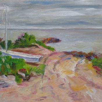 Painting titled "In the Dunes" by Lesley Braren, Original Artwork, Oil