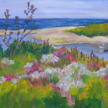 Painting titled "At the Inlet" by Lesley Braren, Original Artwork, Oil