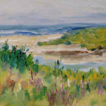 Painting titled "Inlet View" by Lesley Braren, Original Artwork, Oil