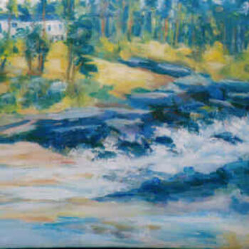 Painting titled "Maine Foam" by Lesley Braren, Original Artwork, Oil