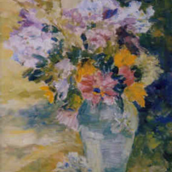 Pintura intitulada "Lyme Bouquet" por Lesley Braren, Obras de arte originais, Óleo