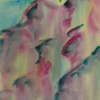 Ζωγραφική με τίτλο "Out of the Rocks" από Lesley Braren, Αυθεντικά έργα τέχνης, Ακουαρέλα