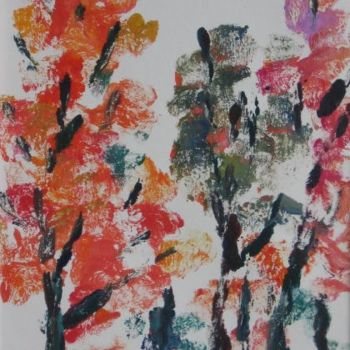 Printmaking titled "Fall Colors" by Lesley Braren, Original Artwork, Monotype