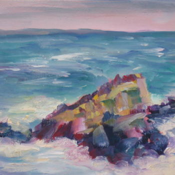 Painting titled "Quoddy Seas" by Lesley Braren, Original Artwork, Oil