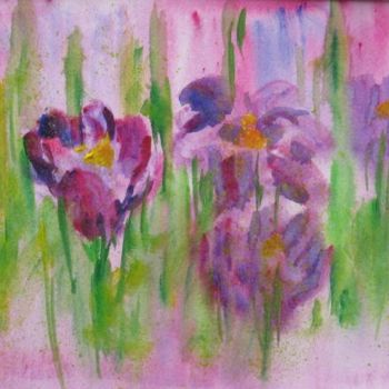 Painting titled "Spring, Maybe" by Lesley Braren, Original Artwork, Watercolor