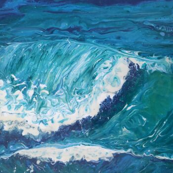 Schilderij getiteld "Beautiful waves" door Leslie Lachiche, Origineel Kunstwerk, Acryl
